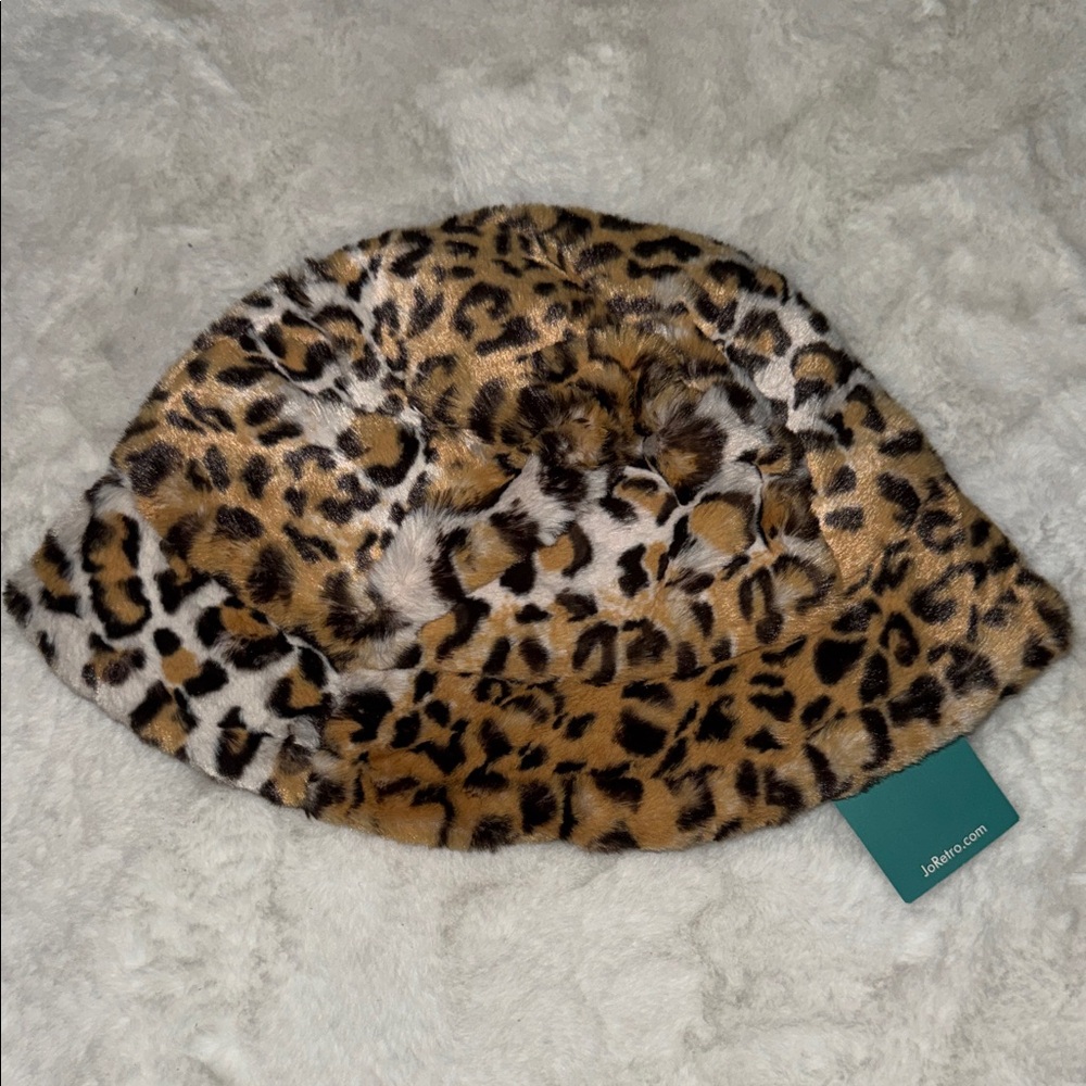 Leopard Print Faux Fur Hat